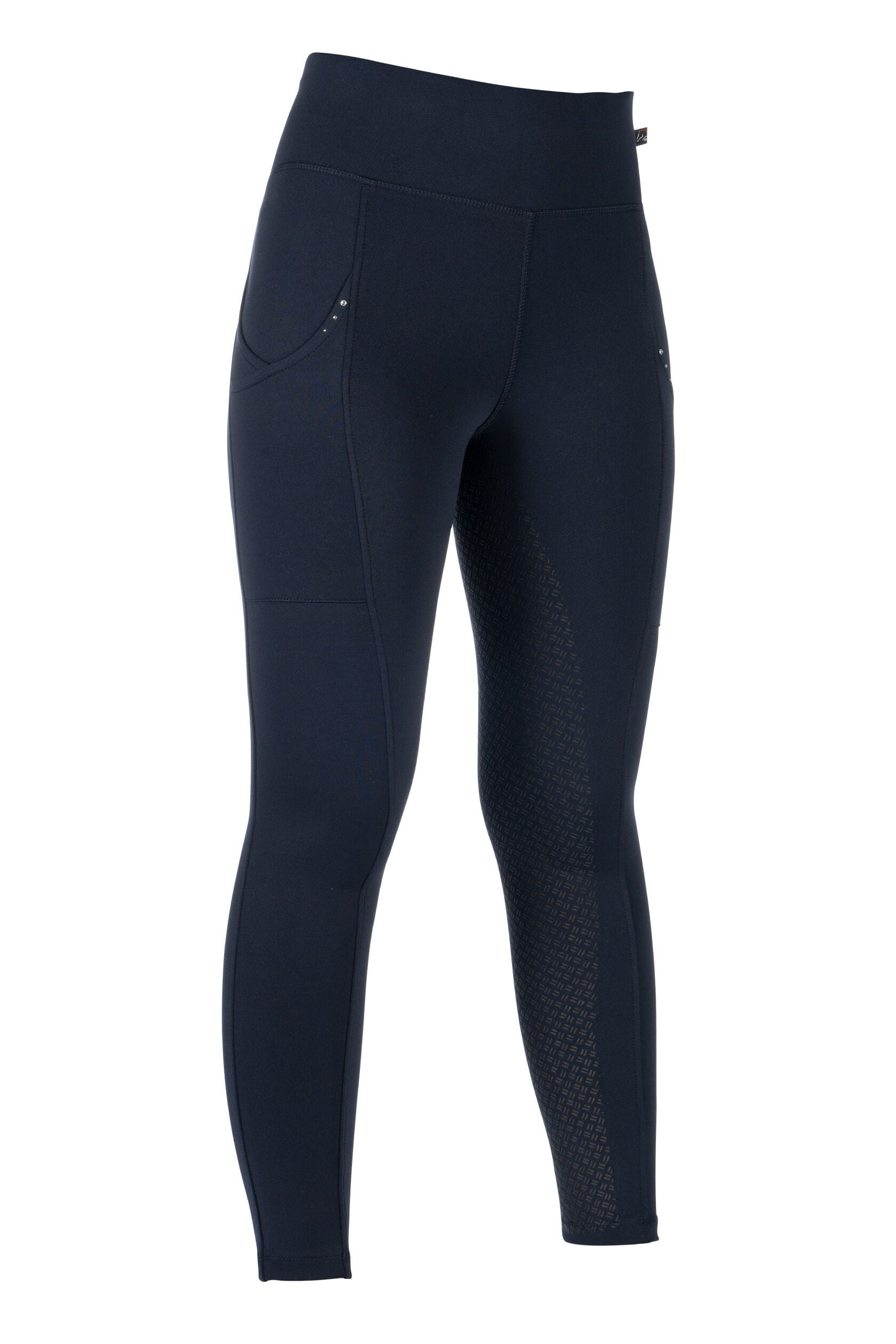 HKM Cosy II Style Silicone Full Seat Riding Leggings Deep Blue