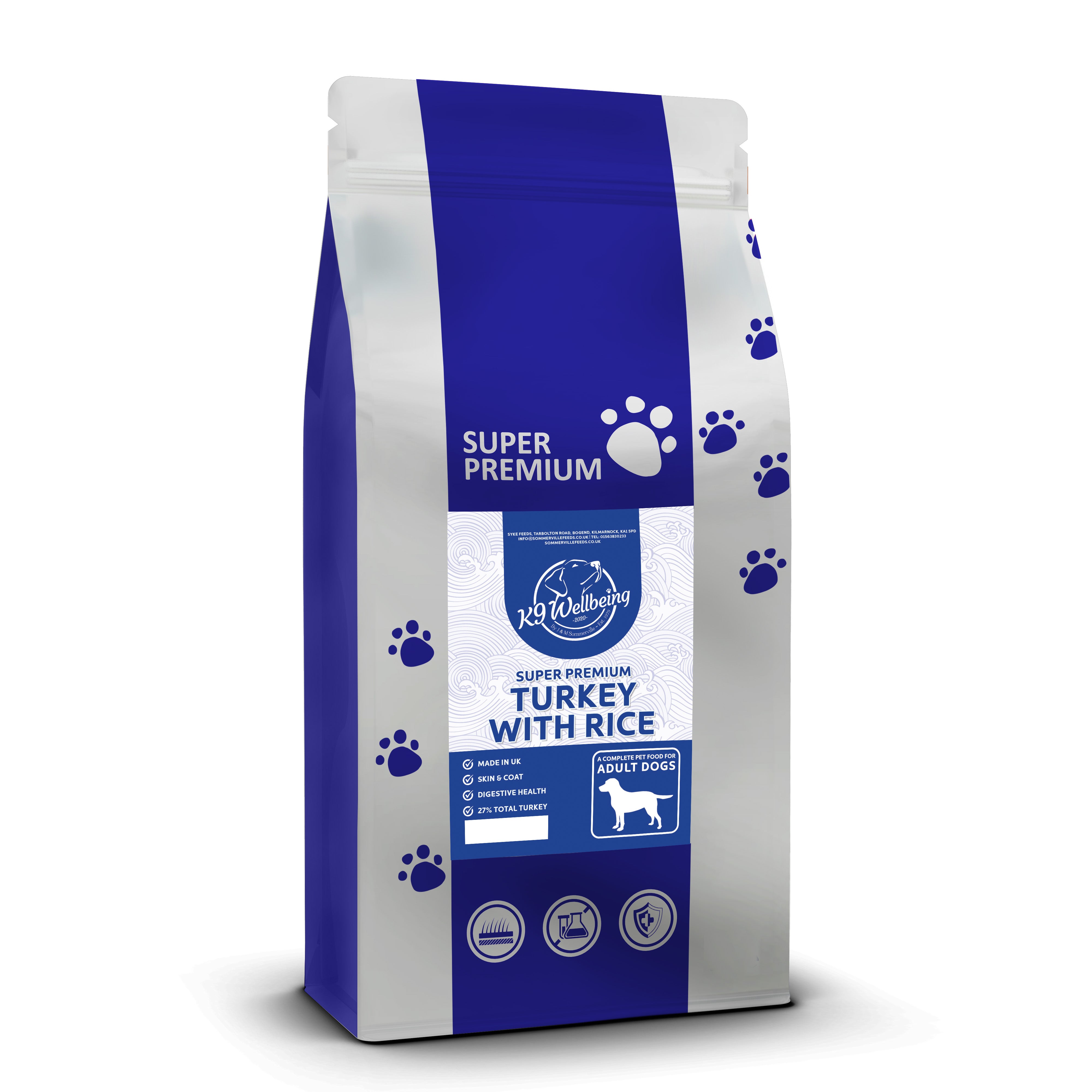 K9 Wellbeing Super Premium Adult Turkey & Rice Dog Food