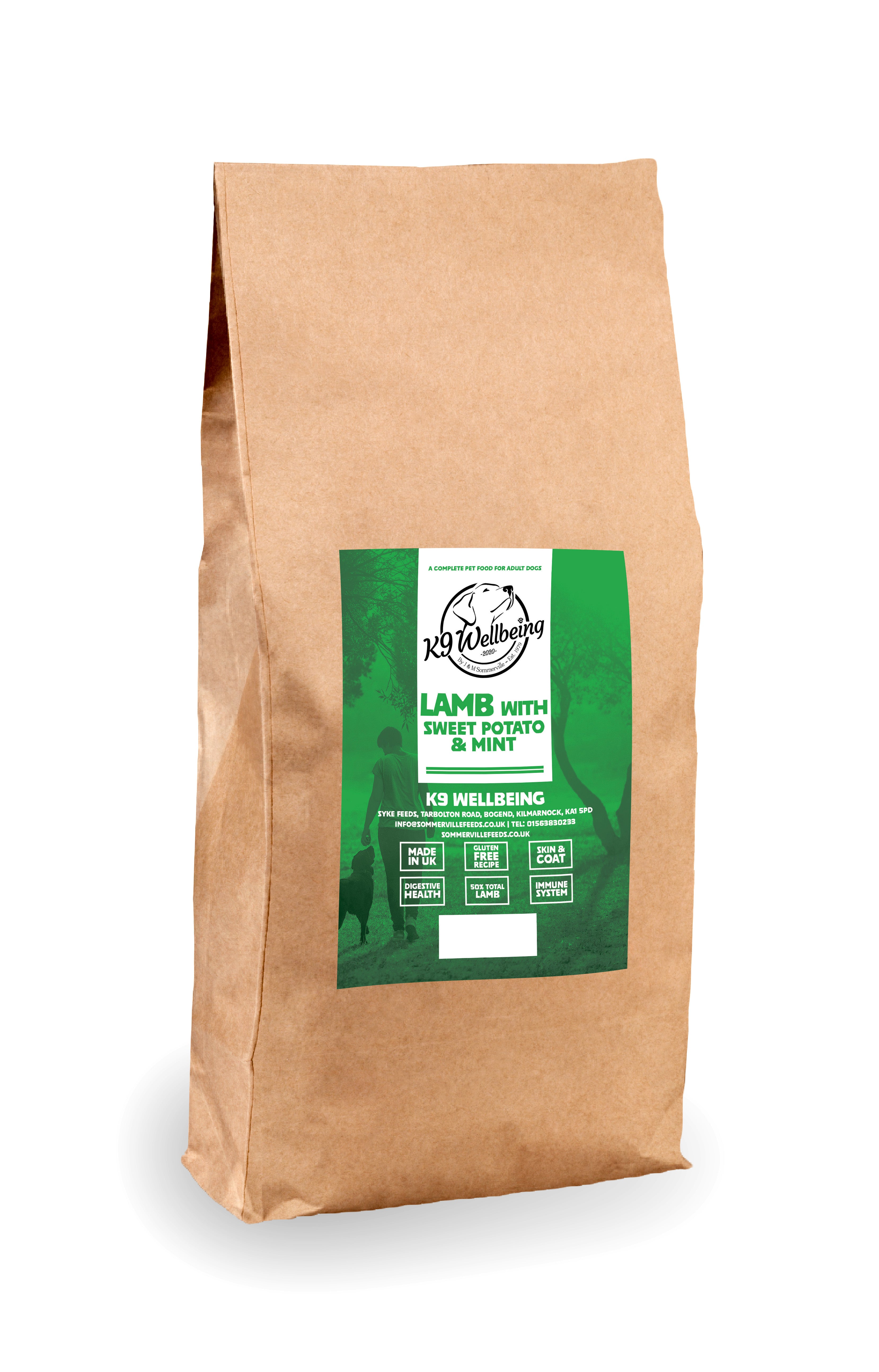 K9 Wellbeing Grain Free Adult Lamb With Sweet Potato & Mint Dog Food