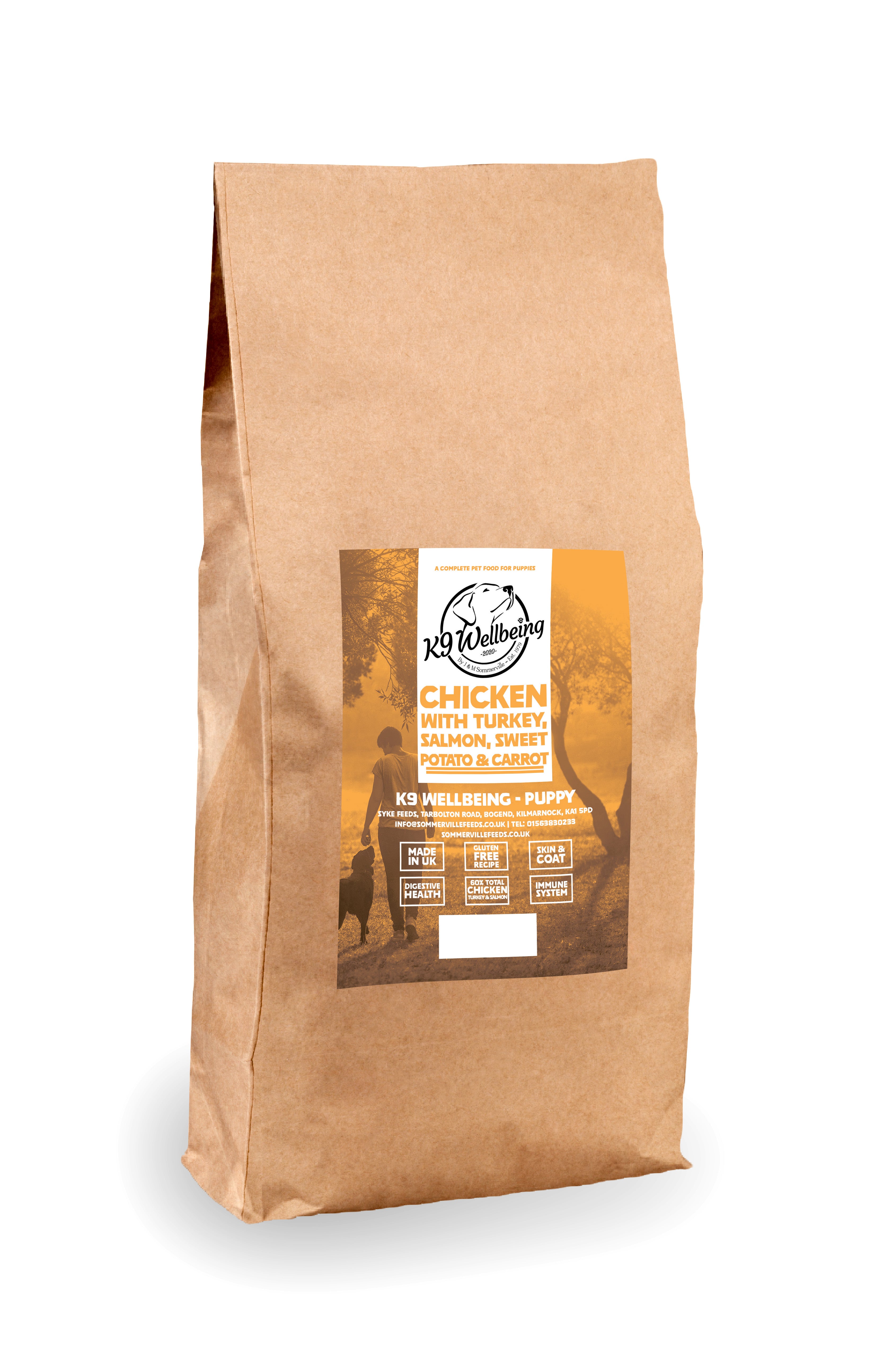 K9 Wellbeing Grain Free Puppy Chicken With Turkey, Salmon, Sweet Potato & Carrot Dog Food
