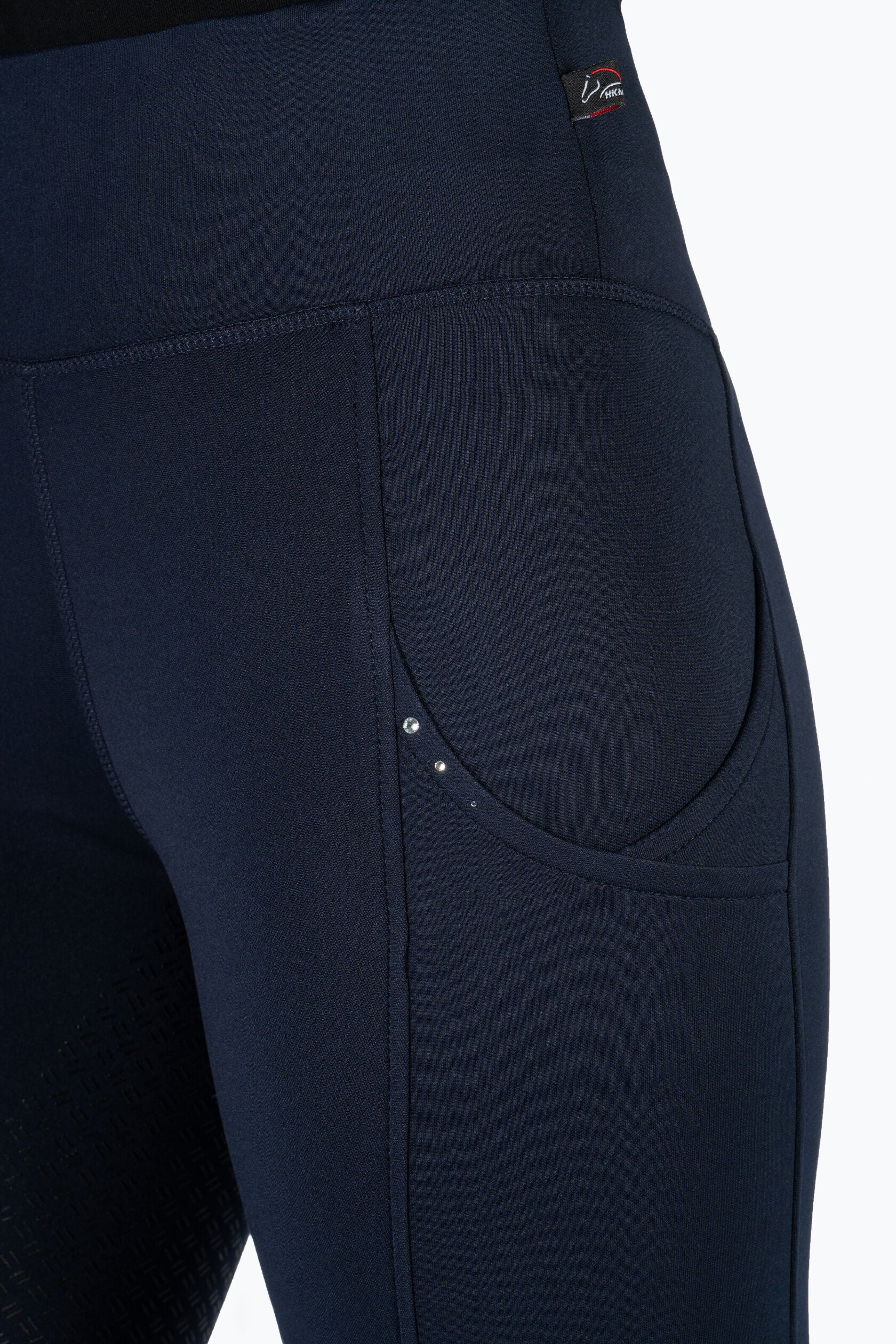 HKM Cosy II Style Silicone Full Seat Riding Leggings Deep Blue