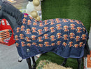 Horsemaster Turnout Rug With Gusset - Cow Print Navy