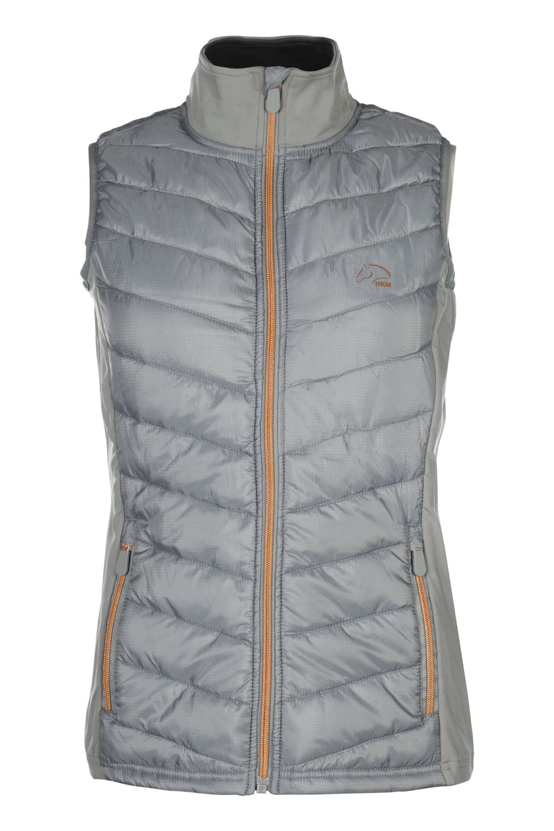 HKM Basel Ladies Nylon Gilet - Grey/Rose Gold