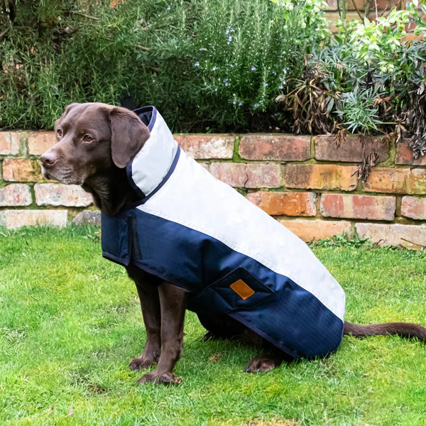 Benji & Flo Waterproof Dog Coat - Navy/Reflective