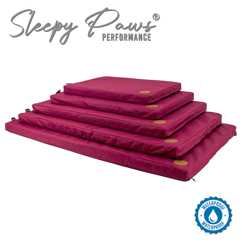 Ancol Sleepy Paws Waterproof Flat Bed - Burgundy