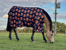 Horsemaster Turnout Rug With Gusset - Cow Print Navy