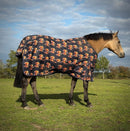 Horsemaster Turnout Rug With Gusset - Cow Print Navy