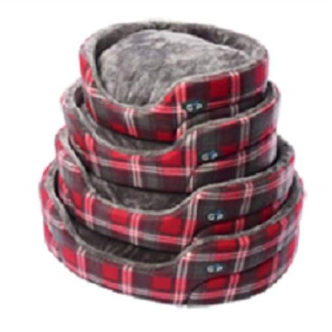 Gor Pets Essence Dog Bed With Fleece Line Red/Check