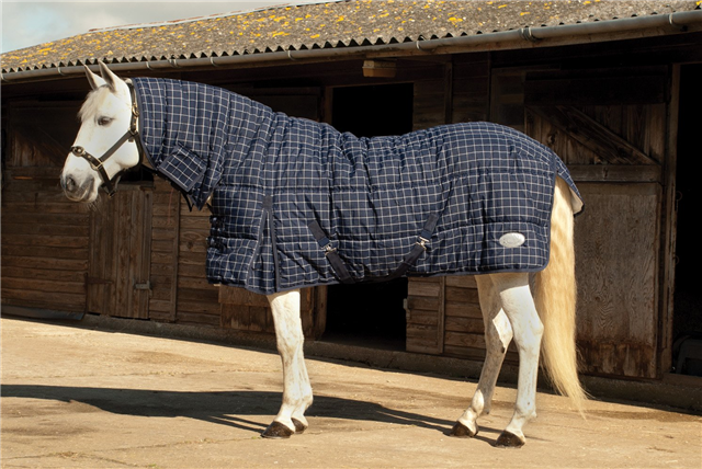 Rhinegold Dakota Navy Full Neck Stable Rug Navy/White Check