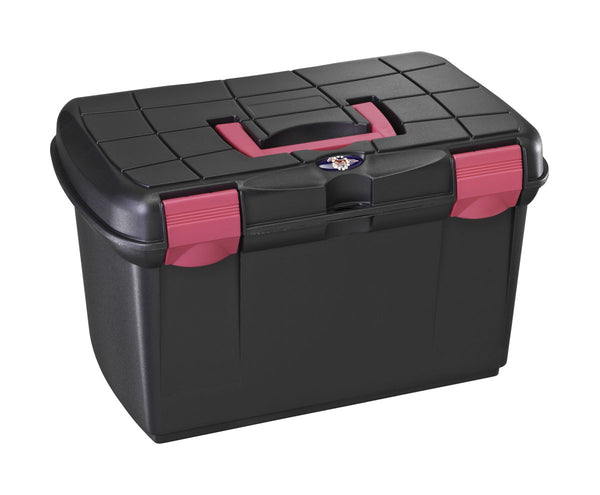 Tack Box-Medium Black/Fuchsia