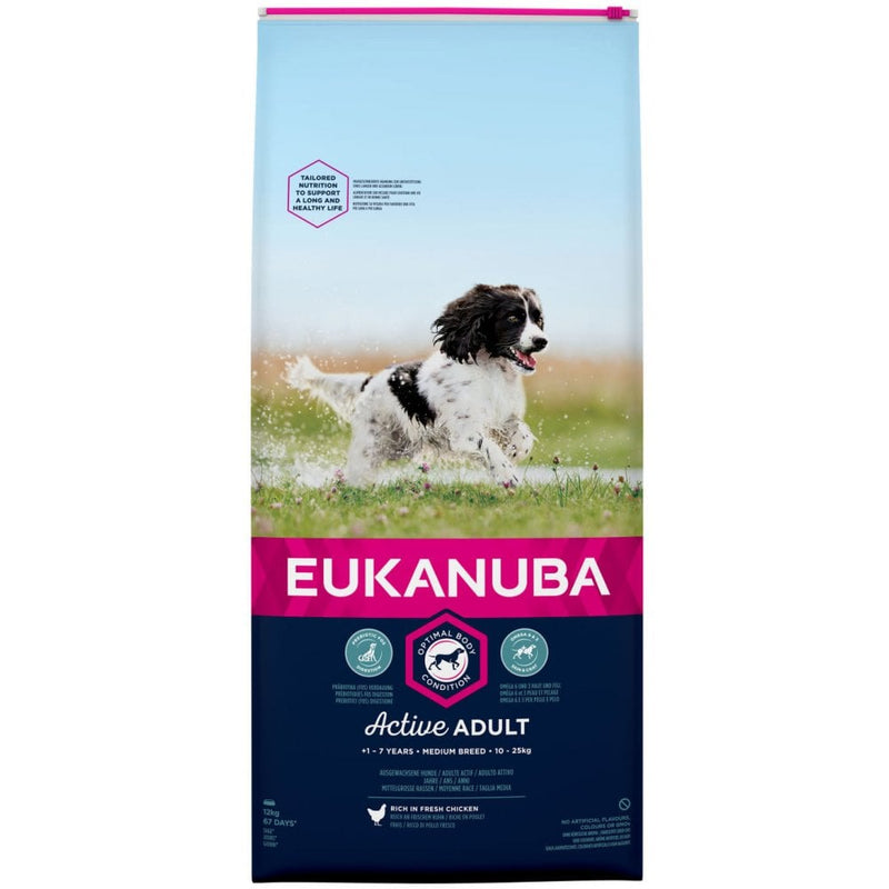 Eukanuba Active Adult Medium Breed with Chicken 12kg