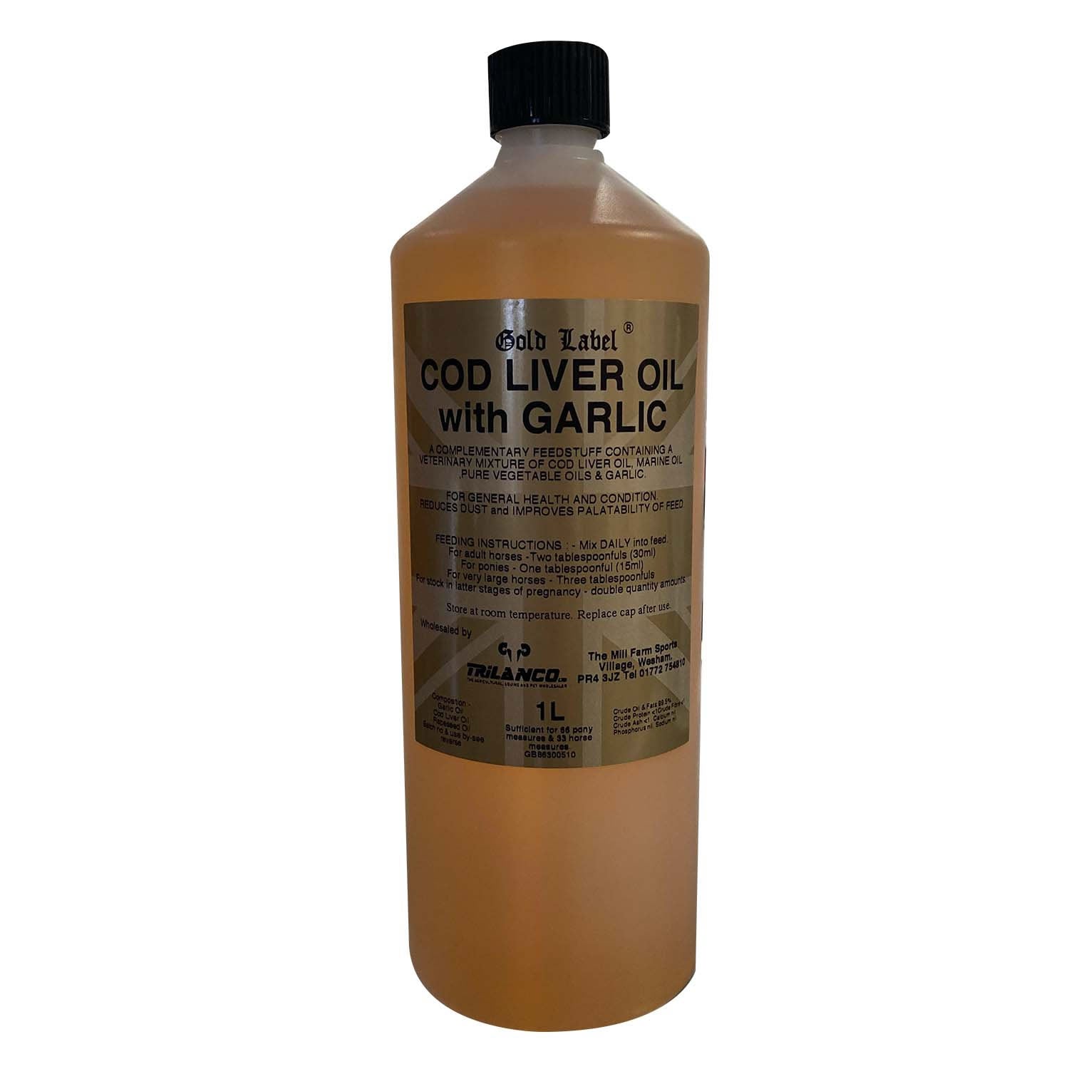Gold Label Cod Liver Oil with Garlic - 1 Lt