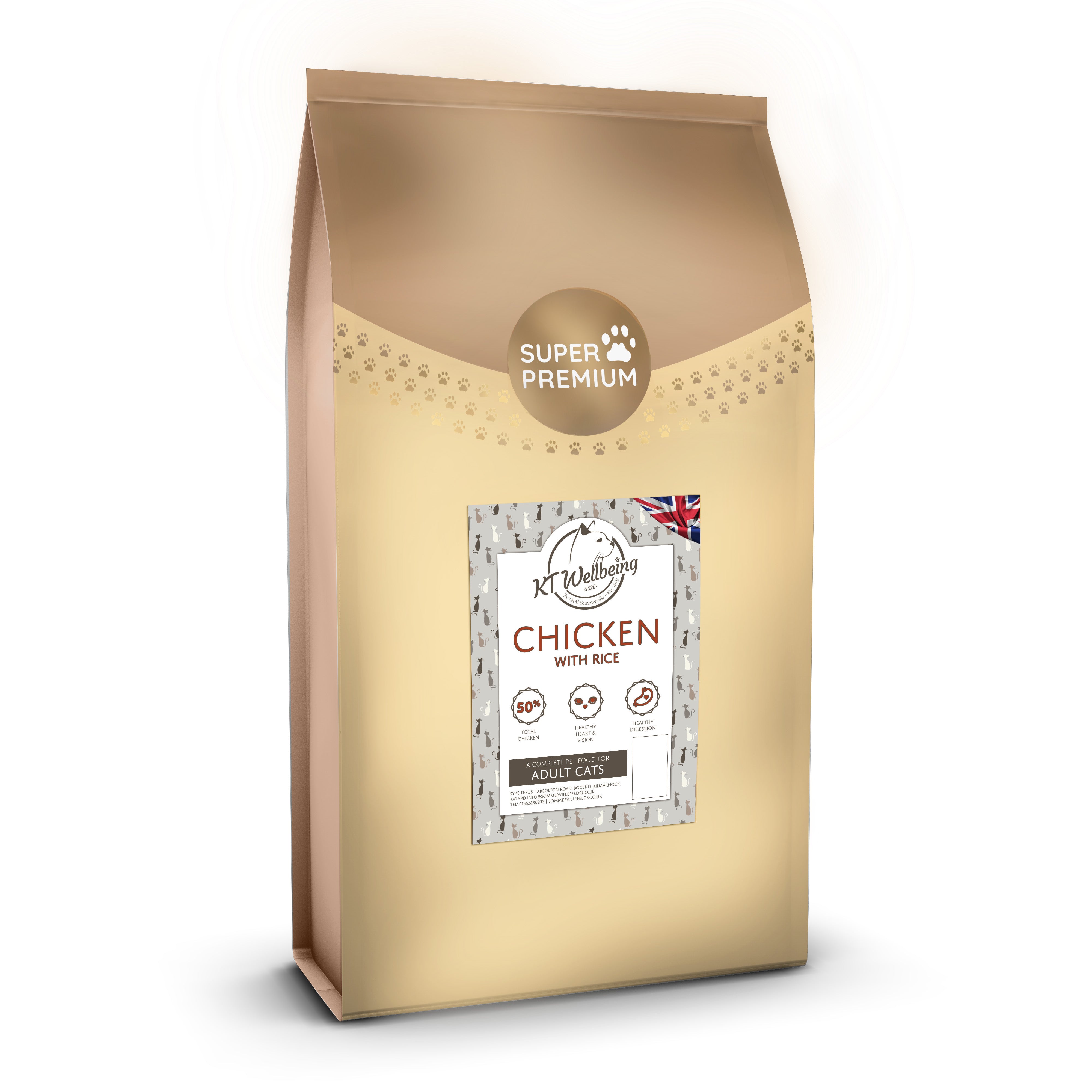 KT Wellbeing Adult Cat Food Super Premium Salmon With Chicken & Rice 2kg