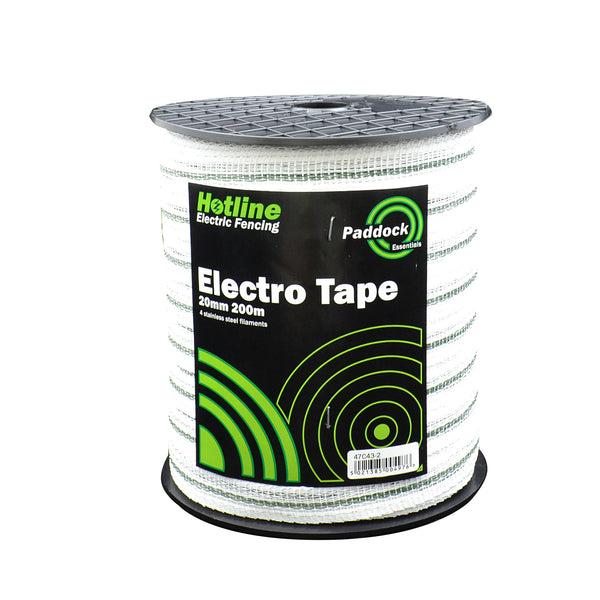 12mm Paddock Electro Tape 200m White