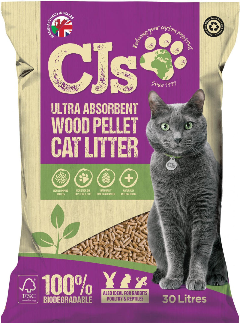 CJ's Ultra Wood Cat Litter 30Ltr