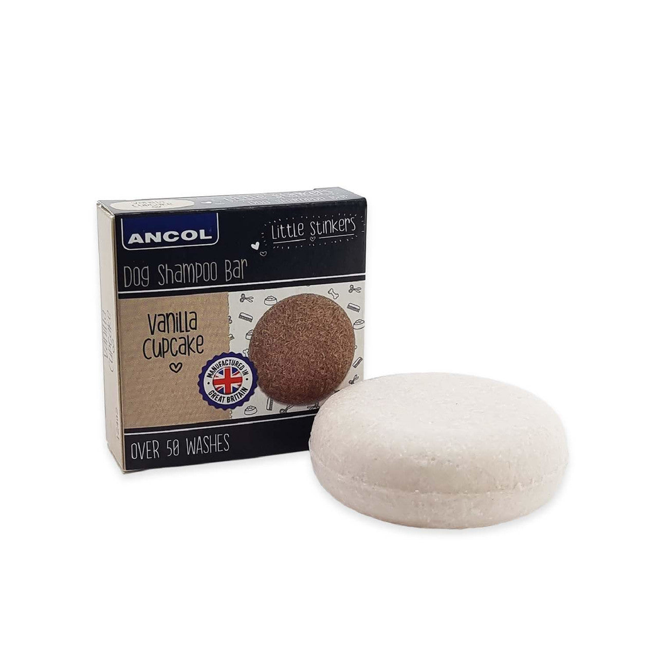 Ancol Little Stinkers Dog Shampoo Bar Vanilla Cupcake 50g