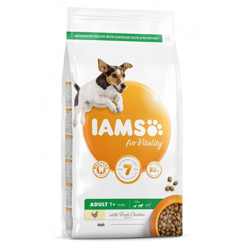 Iams Vitality Adult Dog Small/Medium Breed with Chicken 12kg